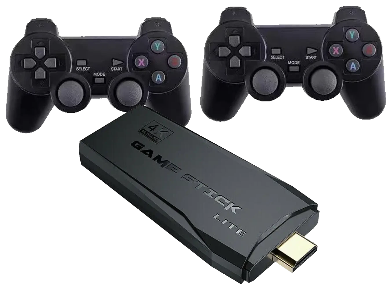 Game Stick Lite 4K with its two wireless controllers