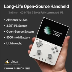 Trimui Brick Pro held in one hand