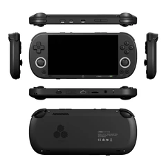 La Trimui Smart Pro S vista di fronte, di retro e di lato